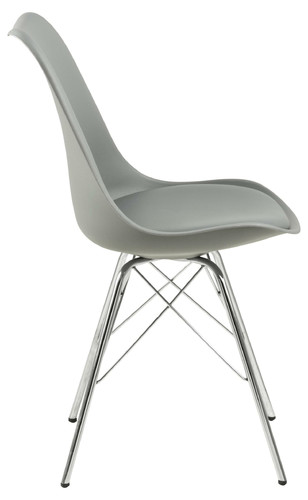 Chair Eris, 1pc, PP/faux leather, grey/chrome