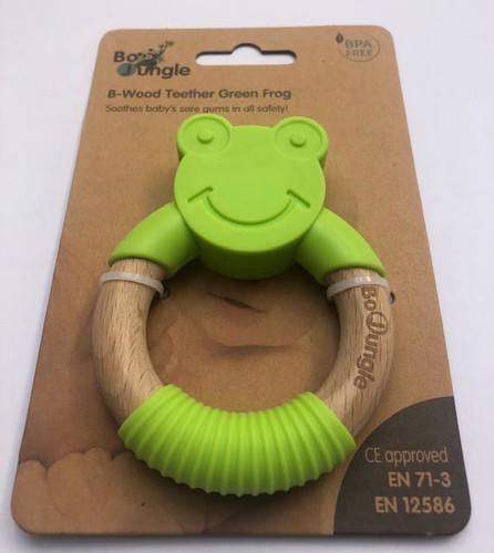 Bo Jungle B-Wood Teether Animals Green Frog