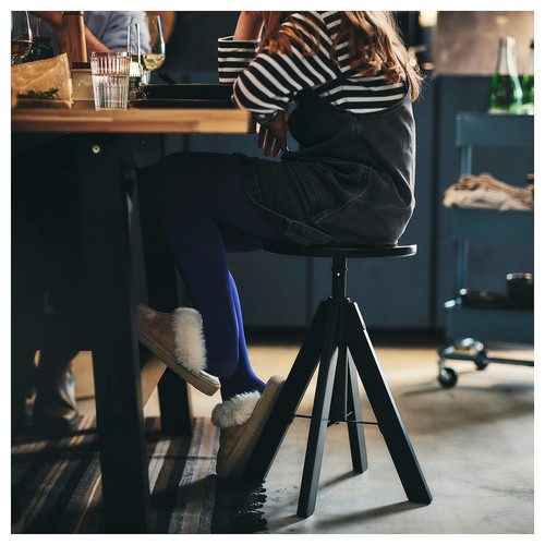 RUDSTORP Stool, black, 44-55 cm