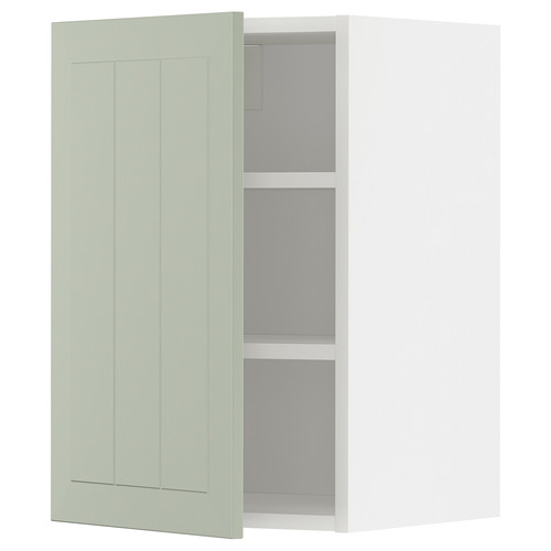 METOD Wall cabinet with shelves, white/Stensund light green, 40x60 cm