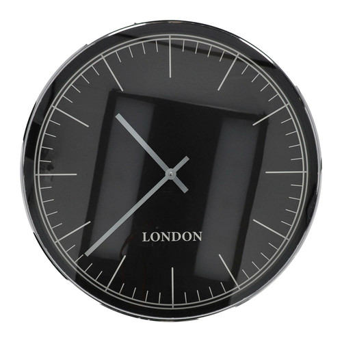 Wall Clock Slimer, round, black