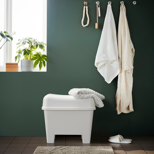 BURSJÖN Stool with storage, white