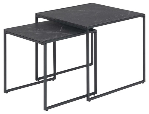 Nesting Tables Set of 2 Oxford 50x50, black