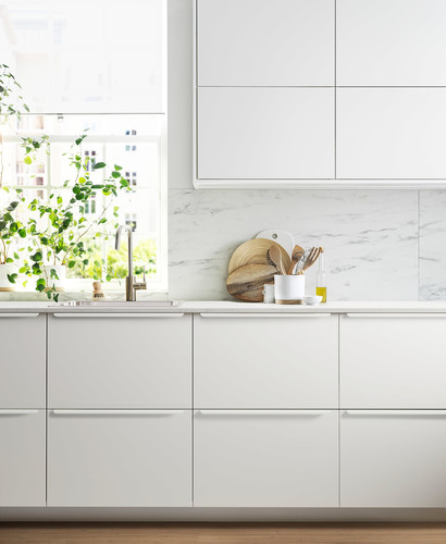 METOD Wall cabinet horizontal w push-open, white/Veddinge white, 40x40 cm