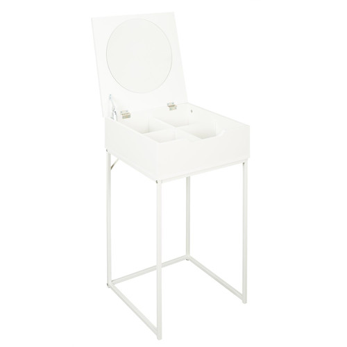 Nightstand Bedside Table Dressing Table with Mirror Leyla, white