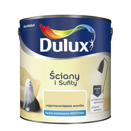 Dulux Walls & Ceilings Matt Latex Paint 2.5l delicious vanilla