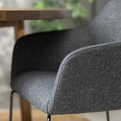 TOSSBERG Chair, metal black/Gunnared dark grey