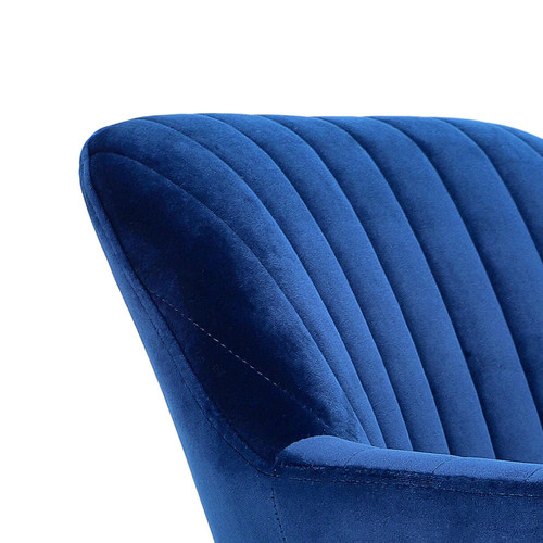 Upholstered Chair Emilia Velvet, 1pc, deep blue/black
