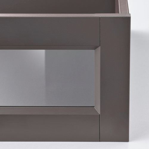 KOMPLEMENT Drawer with framed glass front, dark grey, 100x58 cm