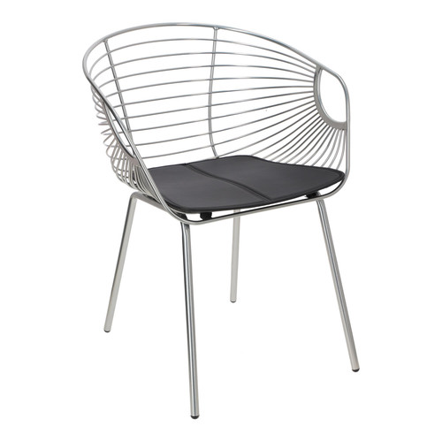 Metal Chair Sligo 44x44cm, silver