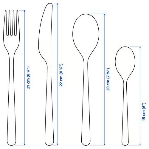 PRAKTBOTIA 16-piece cutlery set, stainless steel