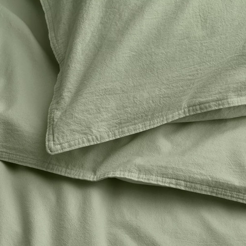 ÄNGSLILJA Duvet cover and pillowcase, grey-green, 150x200/50x60 cm