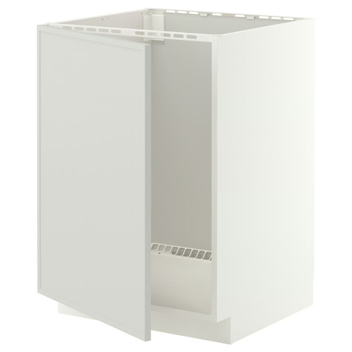 METOD Base cabinet for sink, white/Aspudden light grey, 60x60 cm