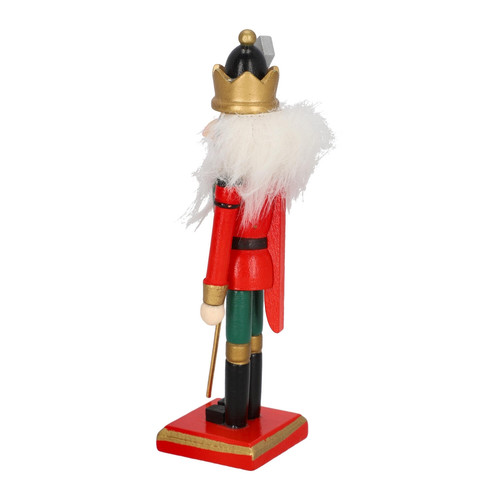 Nutcracker Christmas Decoration 15cm, red/crown