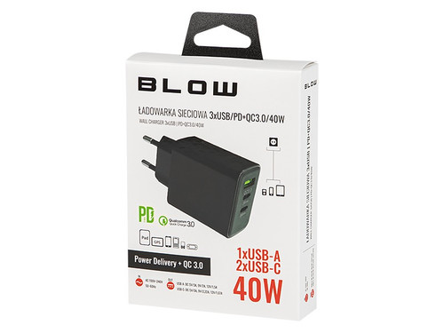 Blow Wall Charger EU Plug USB-Cx2 + USB PD 40W