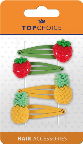 Top Choice Hair Clip Fruit 4pcs