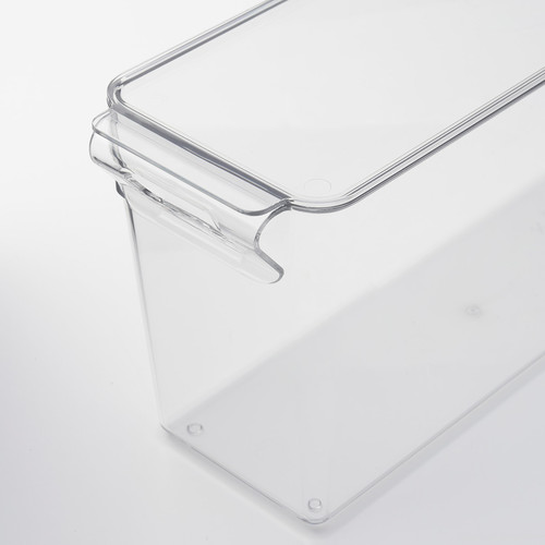 KLIPPKAKTUS Storage box for fridge, transparent, 32x10x15 cm