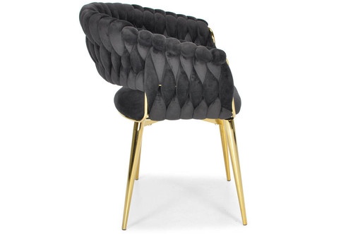 Designer Glamour Chair IRIS LUX, black