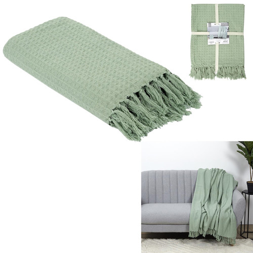 Blanket/Throw Waffle, green