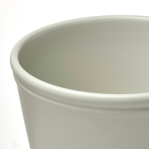 KÖRSBÄRSBJÖRK Plant pot, light grey/beige, 15 cm