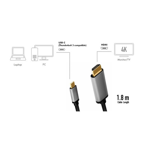 LogiLink Cable USB-C to HDMI 4K 60Hz 1.8m