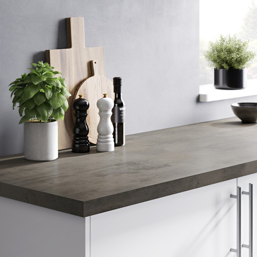 GoodHome Kitchen Worktop Kala 3.8 cm, cement-like