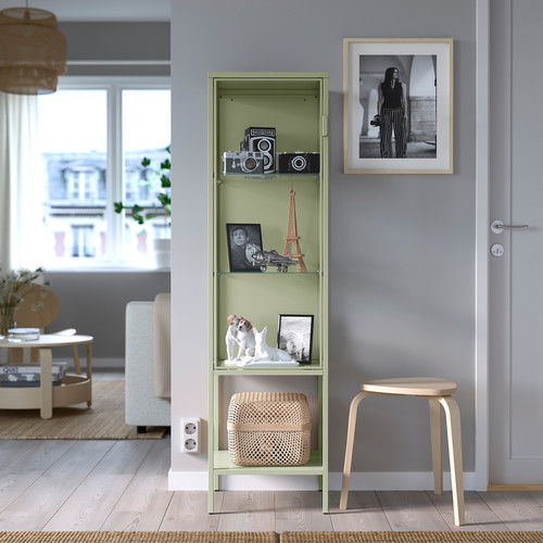RUDSTA Display cabinet, light green, 42x37x155 cm