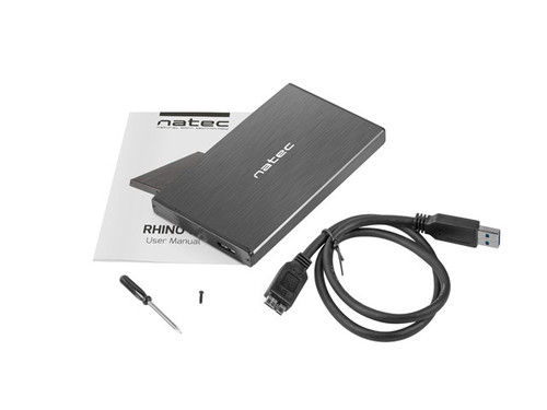 Natec External HDD Enclosure Rhino Go 2.5" USB 3.0, black