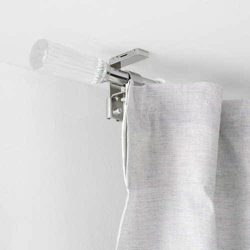SOLDVÄRGMAL Curtain rod set, silver-colour, 120-210 cm 19 mm