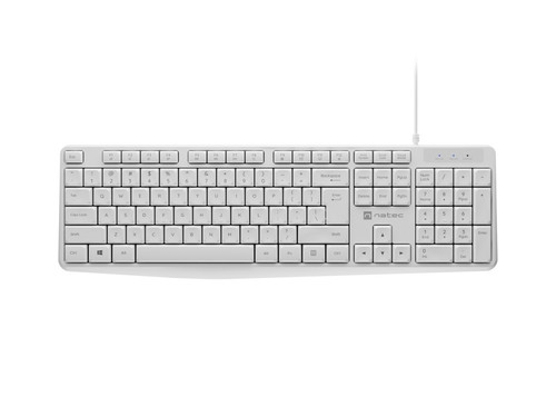 Natec Wired Keyboard Nautilus US Slim, white