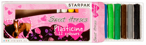 Starpak Plasticine 12 Colours Horses
