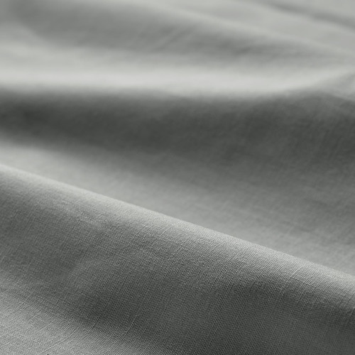 DVALA Fitted sheet, light grey, 140x200 cm