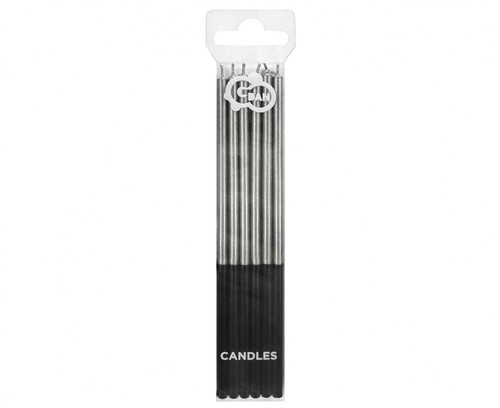 Birthday Candles Platinum 14.5cm 6pcs, silver