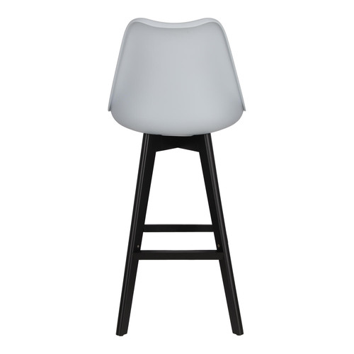 Bar Stool Norden, wood black high PP, grey