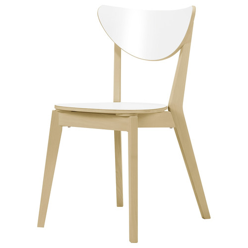 NORDMYRA Chair, white/birch