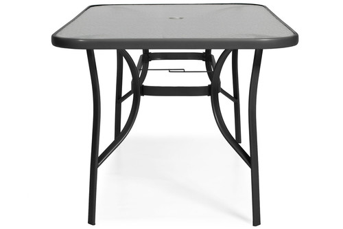 Garden Outdoor Dining Set with 6 Chairs, black
