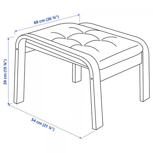POÄNG Footstool, birch veneer/Gunnared dark grey