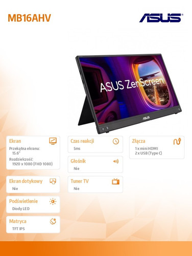Asus 16" Monitor MB16AHV IPS USB-C 5ms