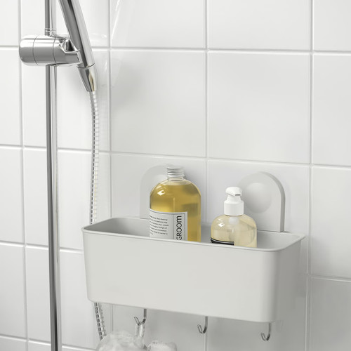 RÅNEN Shower/soap basket with hook, 26x21 cm