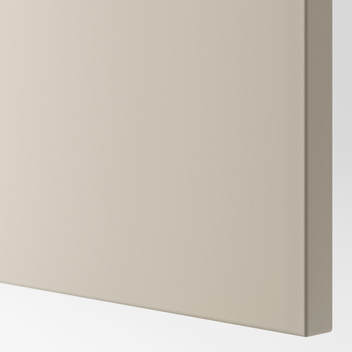 BESTÅ Storage combination w doors/drawers, white/Lappviken/Stubbarp light grey-beige, 120x42x74 cm