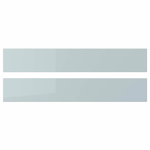 KALLARP Drawer front, high-gloss light grey-blue, 60x10 cm, 2 pack