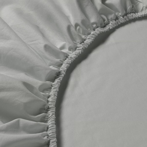 DVALA Fitted sheet, grey, 140x200 cm