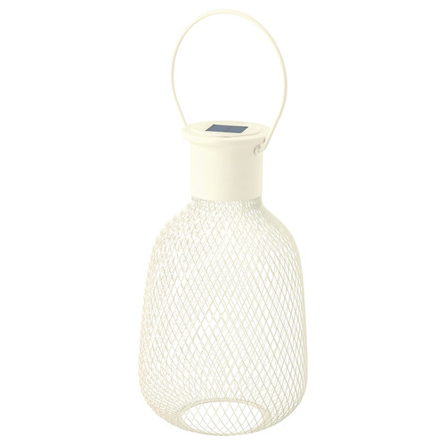 SOLVINDEN LED solar-powered lantern, outdoor/mesh white, 29 cm