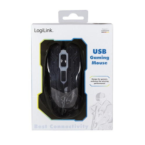 LogiLink Gaming Wired Mouse USB for Gamers, 2400 DPI, black