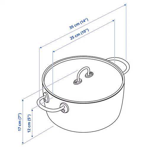 FINMAT Pot with lid, copper/stainless steel, 5 l