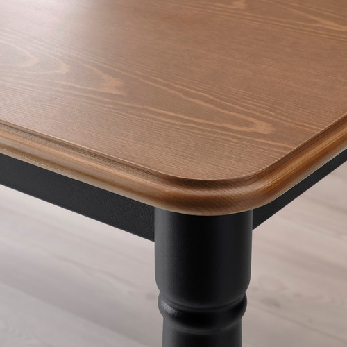 DANDERYD / INGOLF Table and 4 chairs, pine veneer black/brown-black, 130x80 cm
