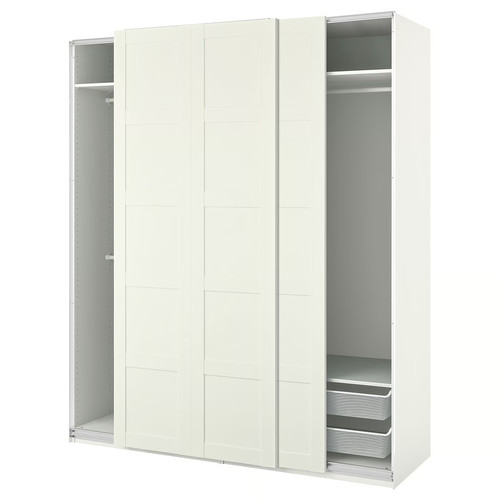 PAX / BERGSBO Wardrobe combination, white/white, 200x66x236 cm