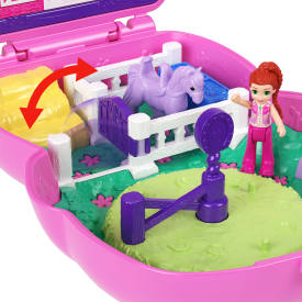 Polly Pocket Pony Rodeo Compact Playset With 1 Micro Doll JCR39 4+