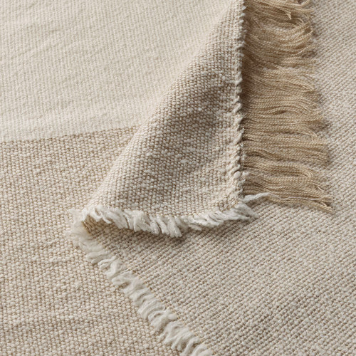 GUNNEMOR Throw, off-white/grey-beige, 130x170 cm