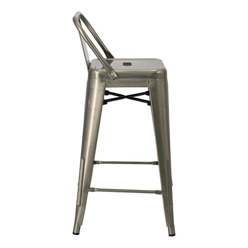 Bar Stool Paris Back Short 66cm, metalic